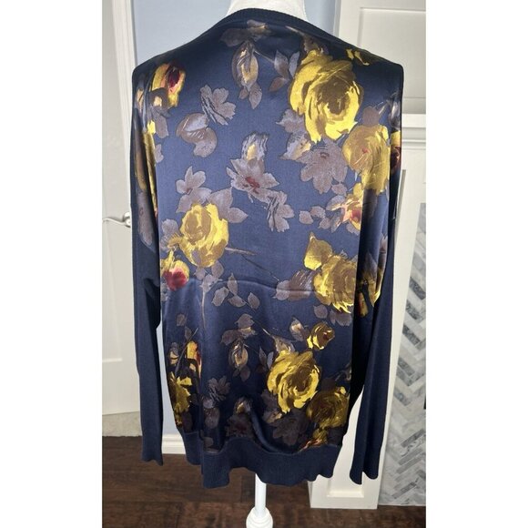 NWOT ST. JOHN For Nordstrom Cashmere Front Silk Back Sweater Size M Oversize Fit - Picture 2 of 9